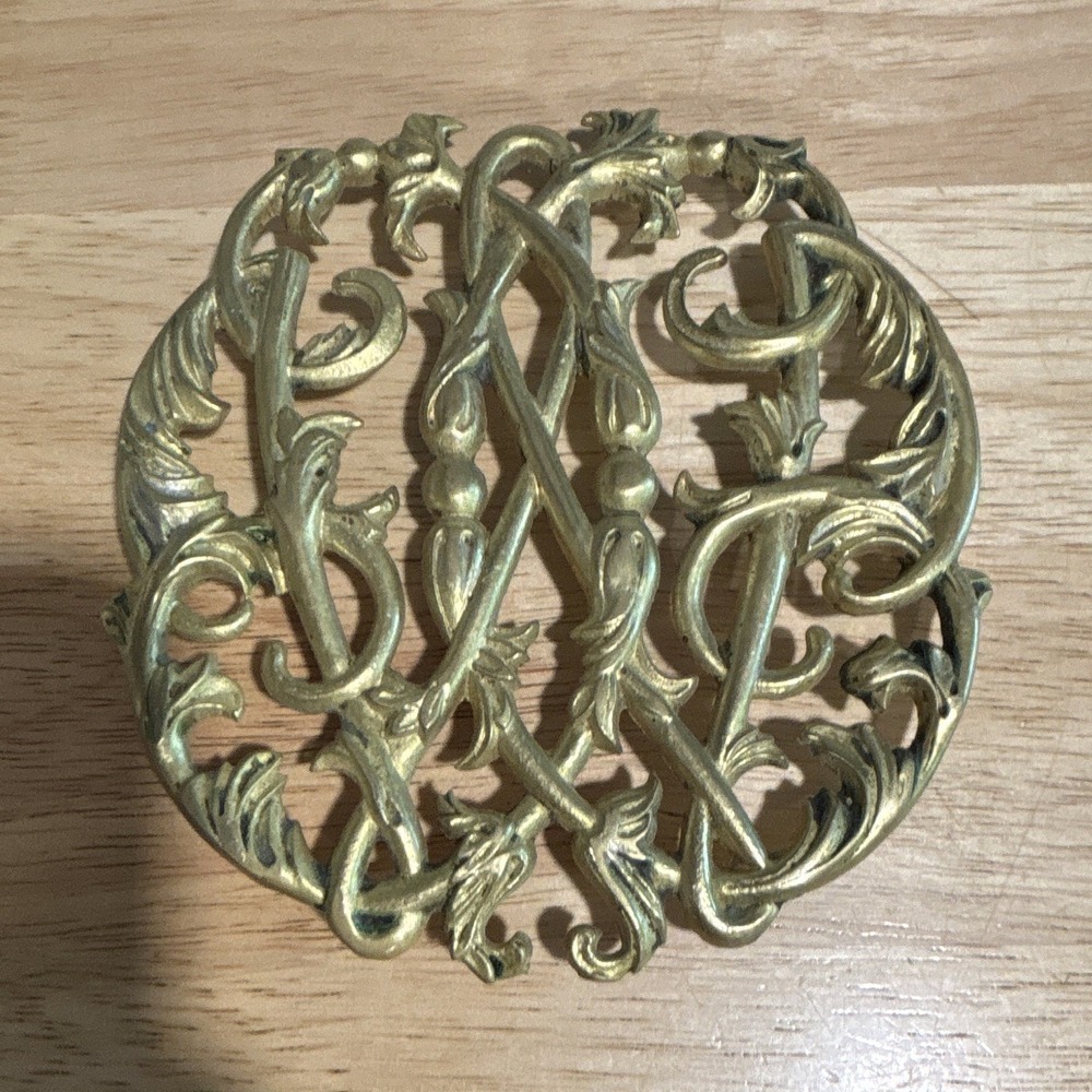 Vintage 1950  Colonial Williamsburg Cypher Brass Trivet
